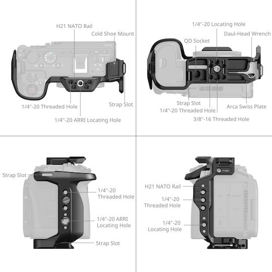 SmallRig Hawklock Schnellwechselplatte Cage Canon EOS R6 V 6372