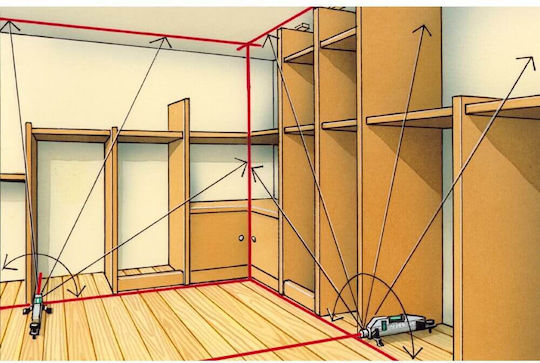 Laserliner HandyLaser Plus Γραμμικό Αλφάδι Laser Κόκκινης Δέσμης 1.5V με Εύρος Εργασίας 50m