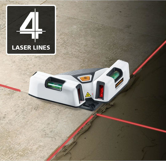 Laserliner SuperSquare-Laser 4 Line Laser Level Red Beam 1.5V with Working Range 15m