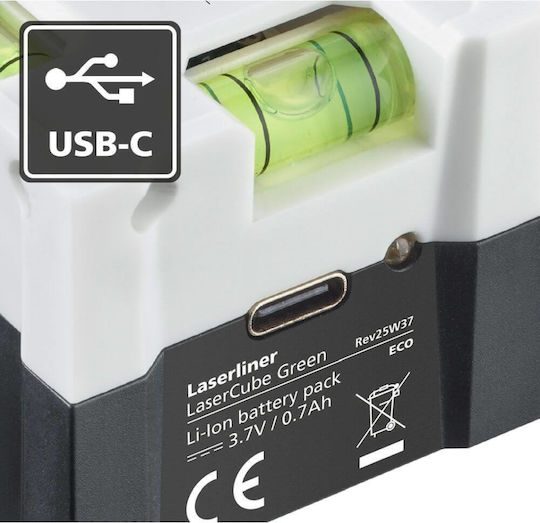 Laserliner LaserCube Γραμμικό Αλφάδι Laser Πράσινης Δέσμης 3.7V με Εύρος Εργασίας 10m