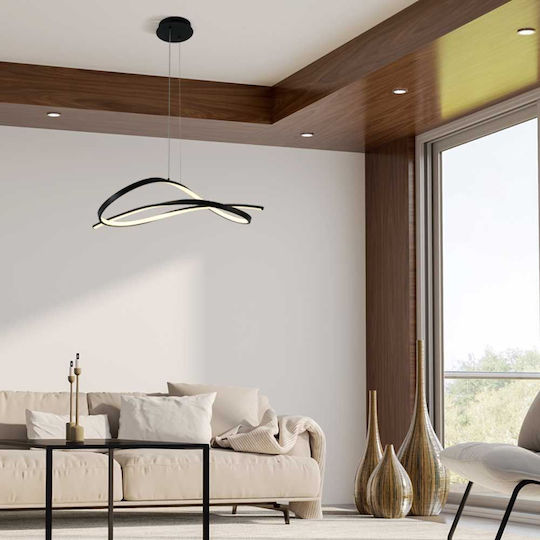Vivalux Black LED Pendant Light with Adjustable White Light 62x31x120cm