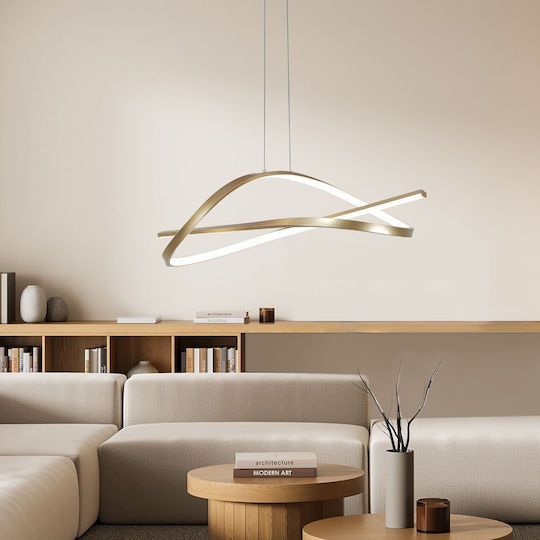 Vivalux Gold LED Pendant Light with Adjustable White Light 62x31x120cm