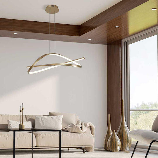 Vivalux Gold LED Pendant Light with Adjustable White Light 62x31x120cm