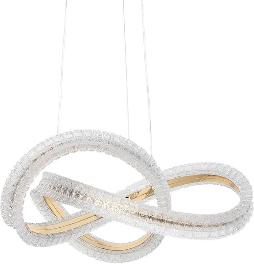 Keskor LED Κρεμαστό Φωτιστικό Χρυσό 55x55x20εκ.
