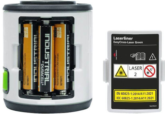 Laserliner EasyCross-Laser Γραμμικό Αλφάδι Laser Πράσινης Δέσμης 1.5V με Εύρος Εργασίας 40m