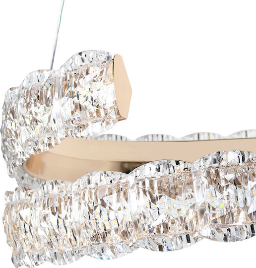 Keskor Κρεμαστό Φωτιστικό Χρυσό LED 40x40x15εκ.