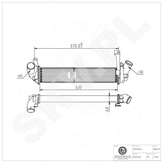 Intercooler Nissan Kubistar Renault Kangoo 8200221885