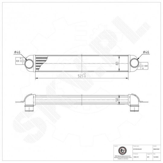 Ψυγείο Αέρα Υπερπλήρωσης Opel Meriva A 1300411