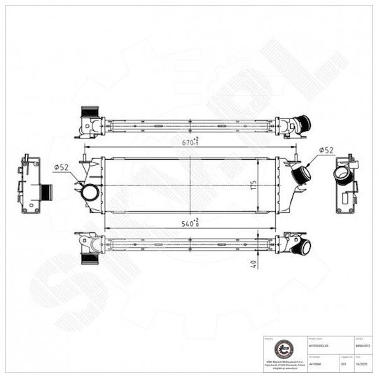 Ψυγείο Αέρα Υπερπλήρωσης Opel Astra H Zafira B 4416946