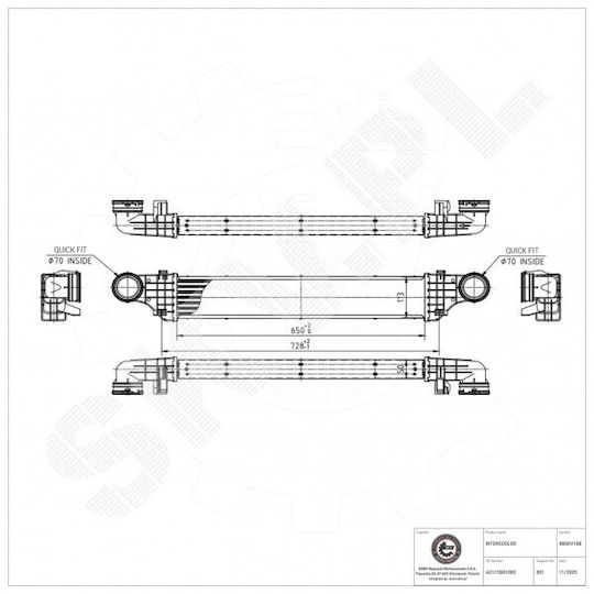 SKV Auto-Kühlschrank Motor Luft Überfüllung Mercedes-benz E-Klasse W211 Vf211 S211 A2115001002