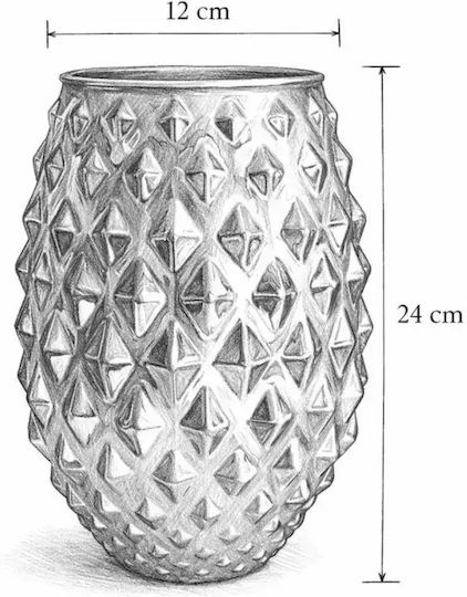 SteweHome Decorative Glass Vase Silver
