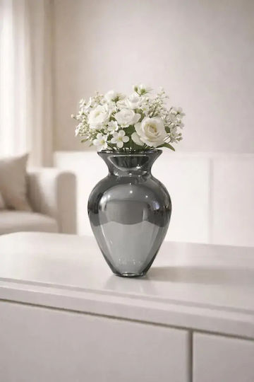 SteweHome Vază Decorativă Metalică Argintie Y28cm