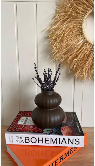 SteweHome Decorative Plastic Vase Brown 13x13xH14cm