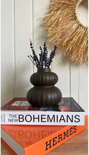 SteweHome Decorative Plastic Vase Brown 13x13xH14cm