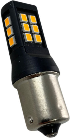 LED Крушка Тип Ba15s 28 SMD LED 2835 Чипсет 10-24V Оранжев 1 бр