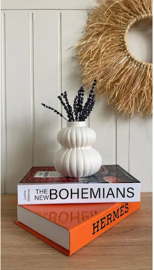 SteweHome Vază Decorativă Din Plastic Albă Φ13xÎ14cm