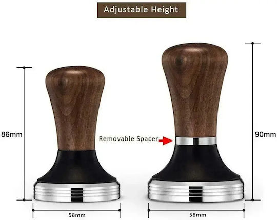 Tamper with Flat Surface 58mm in Brown Colour