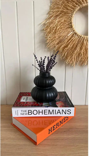 SteweHome Vază Decorativă Din Plastic Neagră x13xÎ14cm