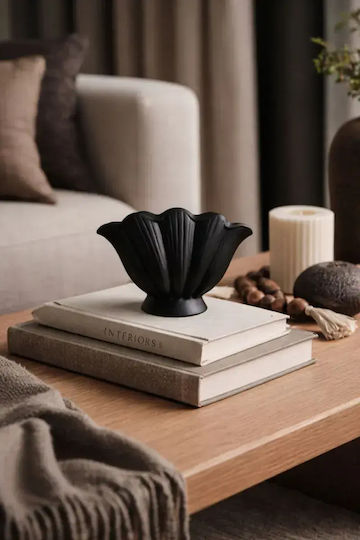 SteweHome Decorative Plastic Vase Black 19x15cm