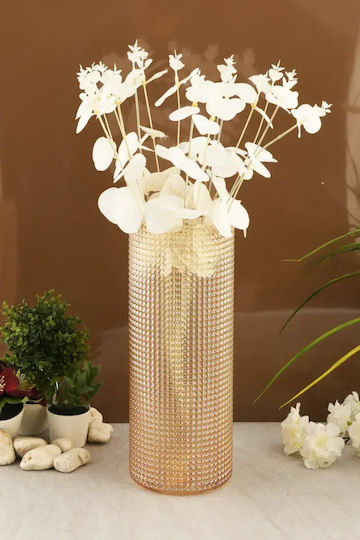 SteweHome Decorative Vase Crystal Diameter 10xHeight 30cm