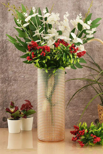 SteweHome Decorative Vase Crystal Diameter 10xHeight 30cm