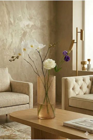 SteweHome Decorative Vase Crystal Diameter 10xHeight 30cm