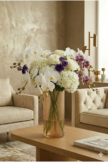 SteweHome Decorative Vase Crystal Diameter 10xHeight 30cm