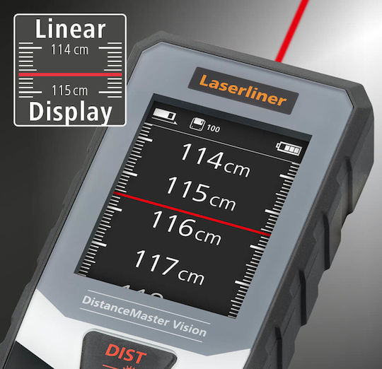 Laserliner Laser Entfernungsmesser DistanceMaster Vision 100 mit Messbereich 0,1m-100m