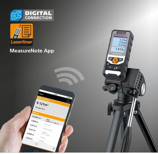 Laserliner Laser Entfernungsmesser DistanceMaster Plus 80 Bluetooth mit Messbereich 0,1m-80m