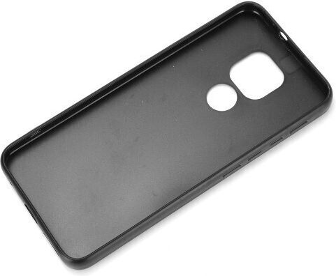 Moto G9 Play Задна корица Изкуствена кожа Черен (Moto E7 Plus)