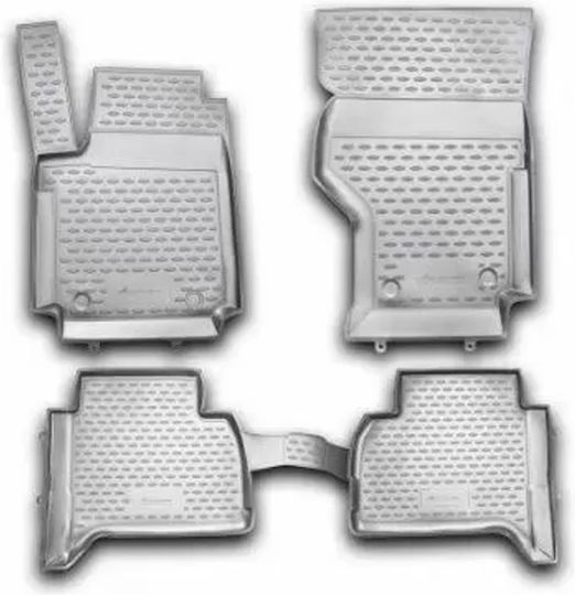 Novline Set of Front and Rear Mats 4pcs Tray Type for Volkswagen Amarok 2010 Black