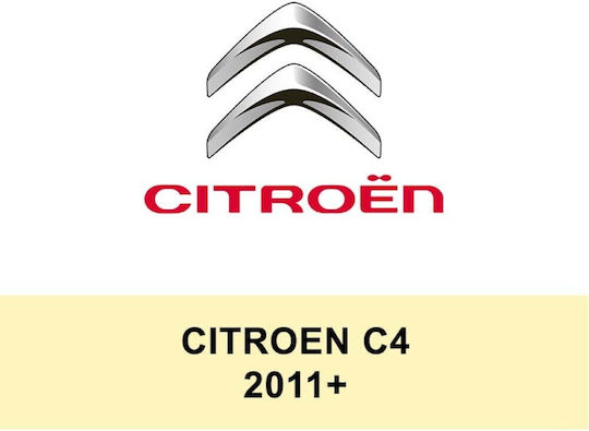 Autoline Set of Front and Rear Mats 4pcs Tray Type for Citroen C4 2011 Black