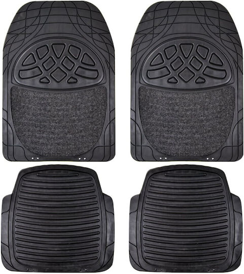 Autoline Set of Front and Rear Mats 4pcs for Toyota Matrix Hyundai Matrix 2020 Black