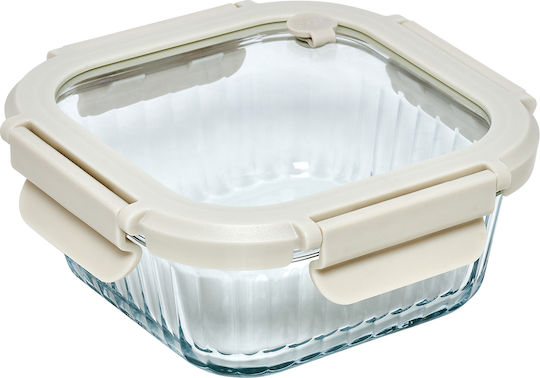 5Five Set of Beige Glass Lunch Boxes 3 Pieces