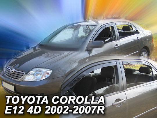 Heko Set of Windbreakers Front and Rear Car Dark Fime for Toyota Corolla Combi 5D 2002-2007 4pcs
