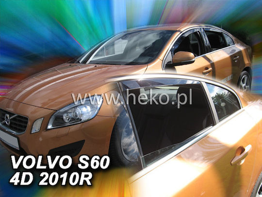 Heko Set of Windbreakers Front and Rear Car Dark Fime for Volvo S60 4pcs