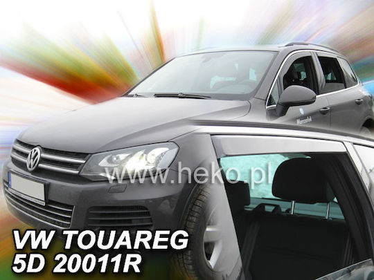 Heko Set of Windbreakers Front and Rear Car Dark Fime for Volkswagen Touareg 4pcs