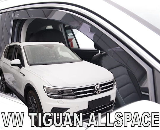 Heko Set of Windbreakers Front Car Dark Fime for Volkswagen Tiguan / Tiguan Allspace 2pcs