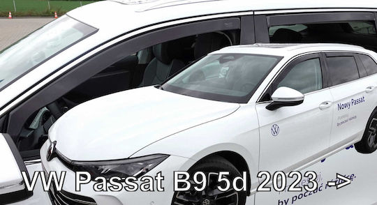 Heko Set of Windbreakers Front and Rear Car Dark Fime for Volkswagen Passat 2023+ 4pcs