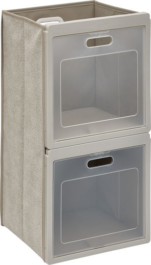 5Five Fabric Storage Box with Lid Grey 30.5x30.5x60.5cm