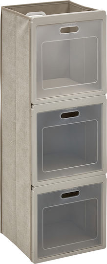 5Five Fabric Storage Box with Lid Grey 30.5x30.5x91cm