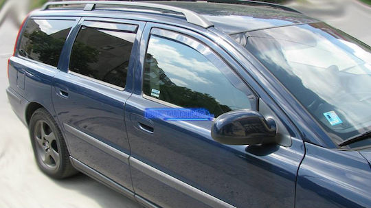 Heko Set of Windbreakers Front and Rear Car Dark Fime for Volvo S40 4pcs