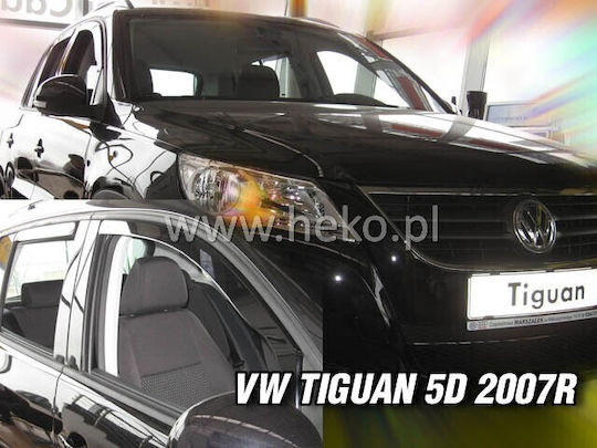 Heko Set of Windbreakers Front Car Dark Fime for Volkswagen Tiguan 2pcs