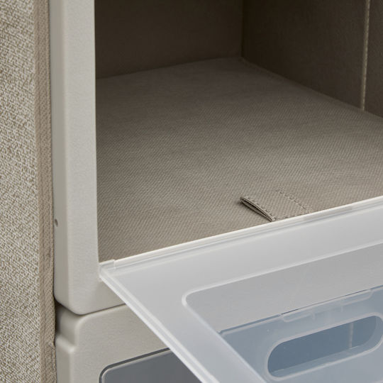 5Five Fabric Storage Box with Lid Grey 30.5x30.5x91cm