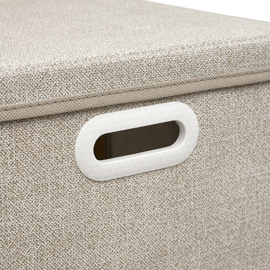 5Five Fabric Storage Box with Lid Grey 30.5x30.5x91cm