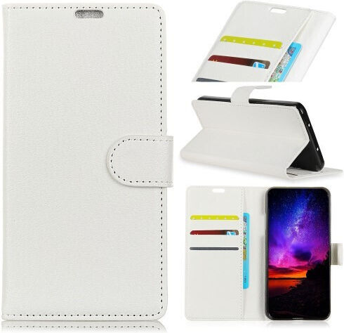 Support Base Wallet Leather White (Xperia 10)
