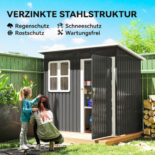 Μεταλλική Αποθήκη Κήπου Γαλβανιζέ 2.21x1.33x1.9m Μεταλλική Αποθήκη Κήπου Γαλβανιζέ 2.21x1.33x1.9m