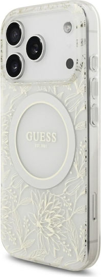 Guess Iml Flowers Allover Strap Задна Корица Пластмаса / Силикон Бяла iPhone 18 Pro