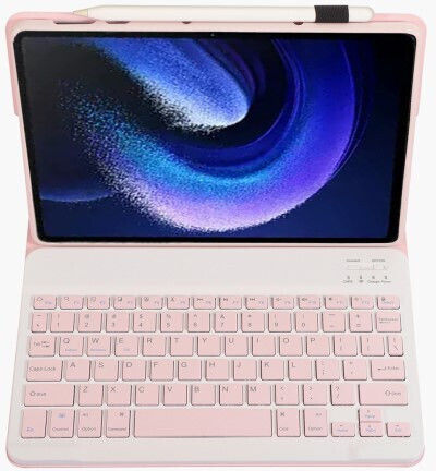 Flip Cover mit Tastatur Englisch US Rosa für Xiaomi Pad 6