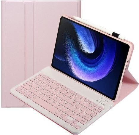 Flip Cover mit Tastatur Englisch US Rosa für Xiaomi Pad 6